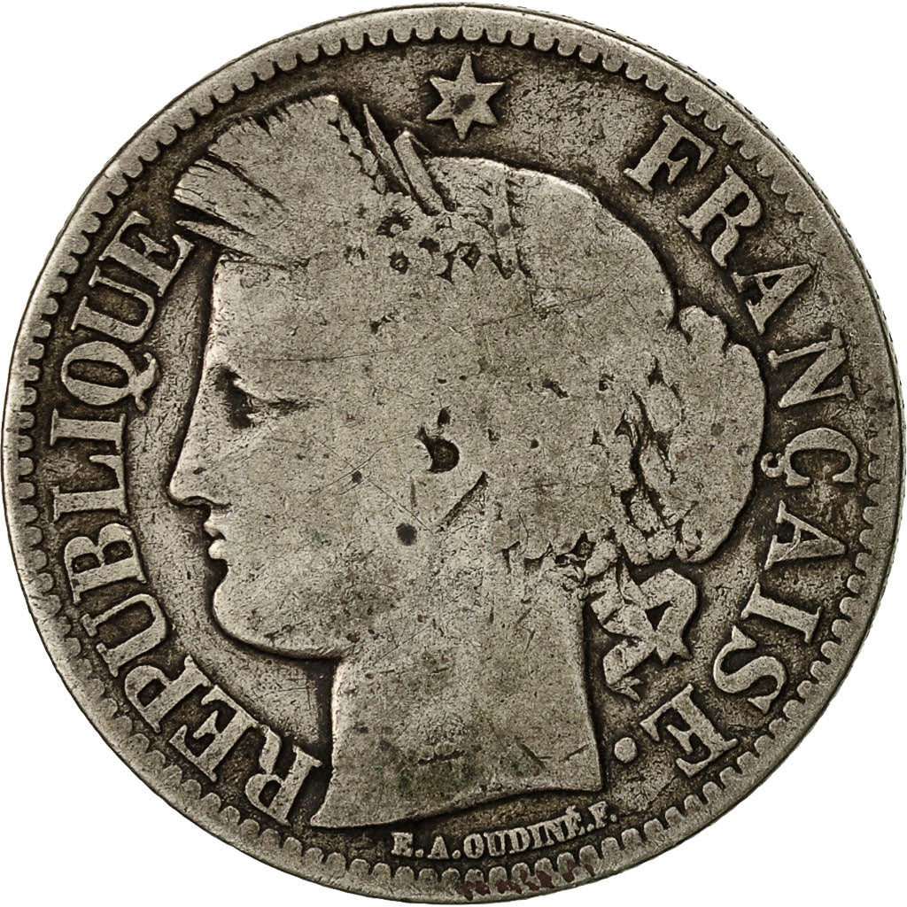 Coin, France, Cérès, 2 Francs, 1851, Paris, VF(20-25), Silver, KM:760.1