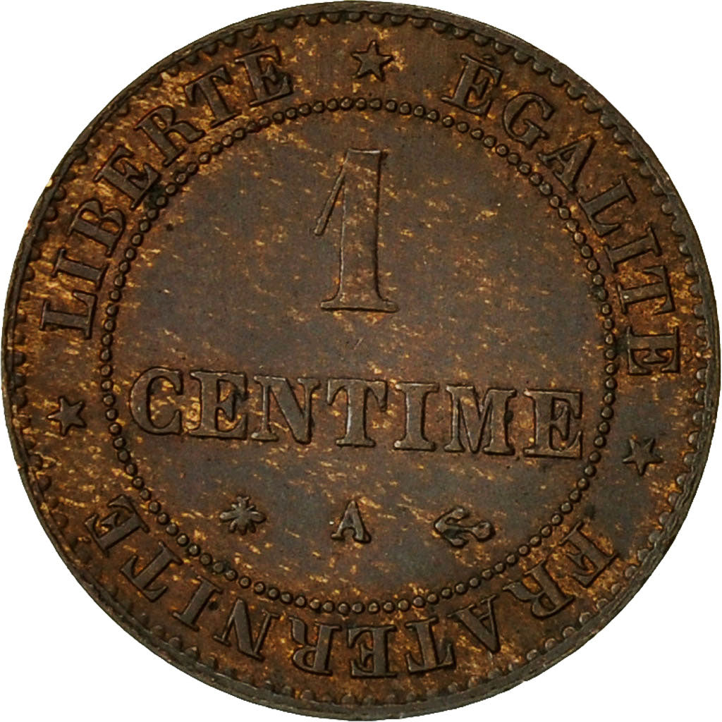 Moneda, Francia, Cérès, Centime, 1872, Paris, EBC, Bronce, KM:826.1