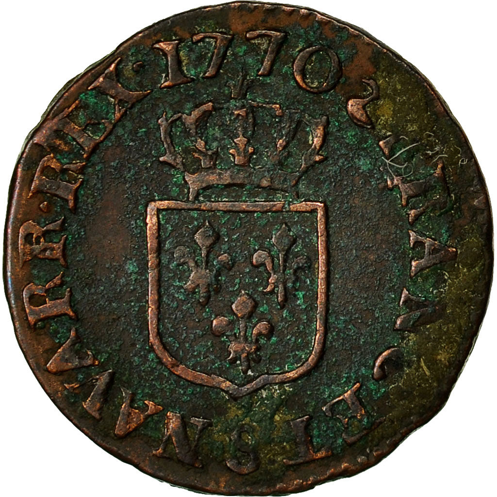 Münze, Frankreich, Liard, 1770, Reims, SS, Kupfer, Gadoury:272