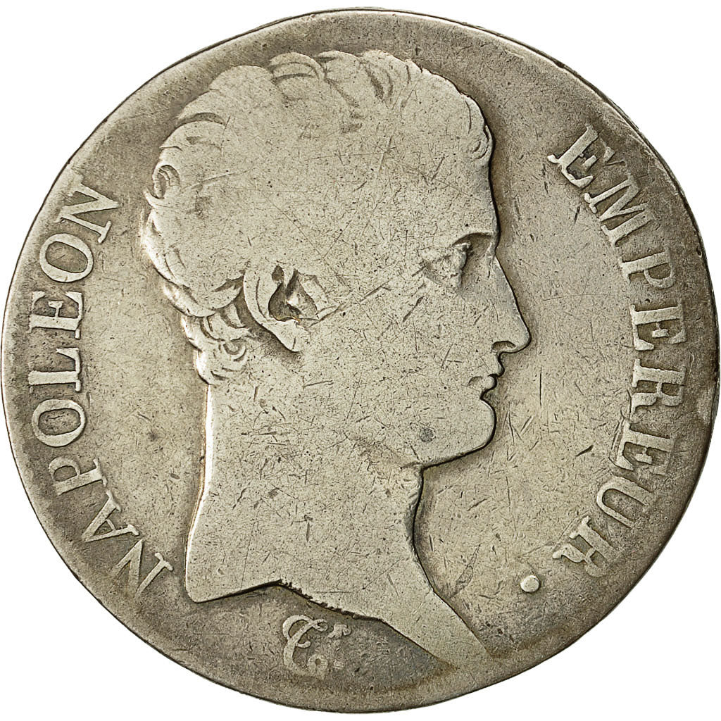 Munten, Frankrijk, Napoléon I, 5 Francs, AN 13, Paris, ZG+, Zilver, KM:662.1