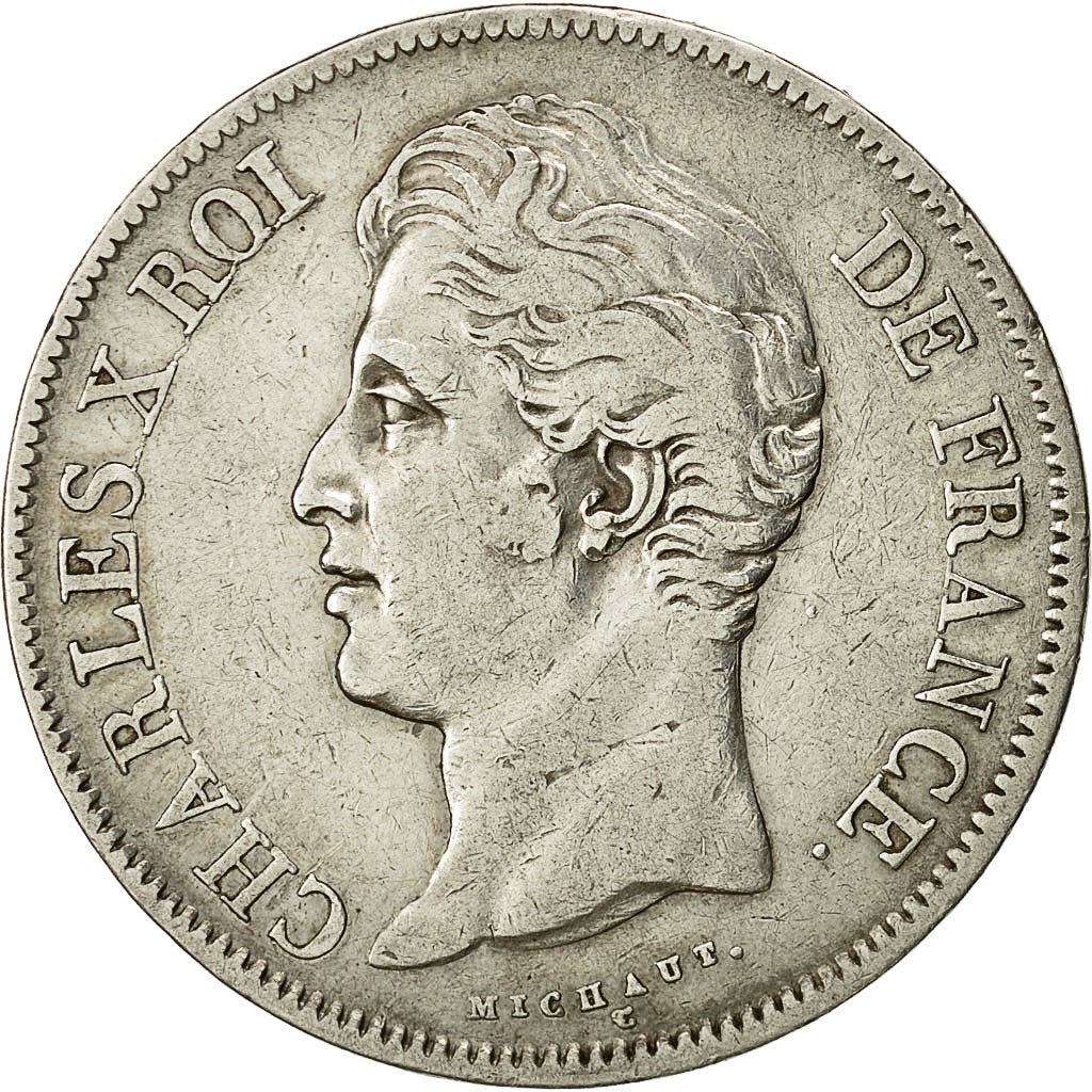 Monnaie, France, Charles X, 5 Francs, 1828, Paris, TTB, Argent, Gadoury:644