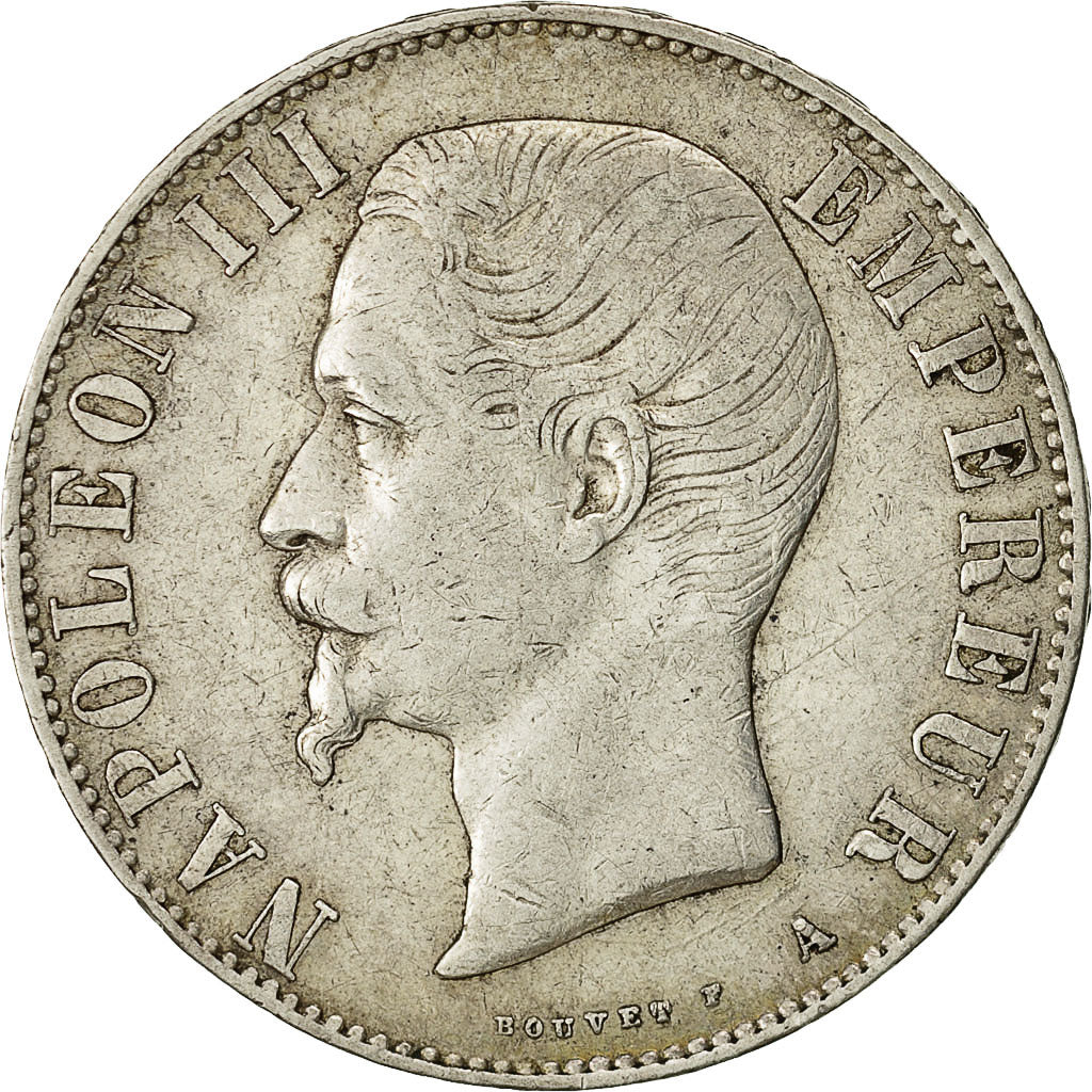 Münze, Frankreich, Napoleon III, Napoléon III, 5 Francs, 1855, Paris, S+