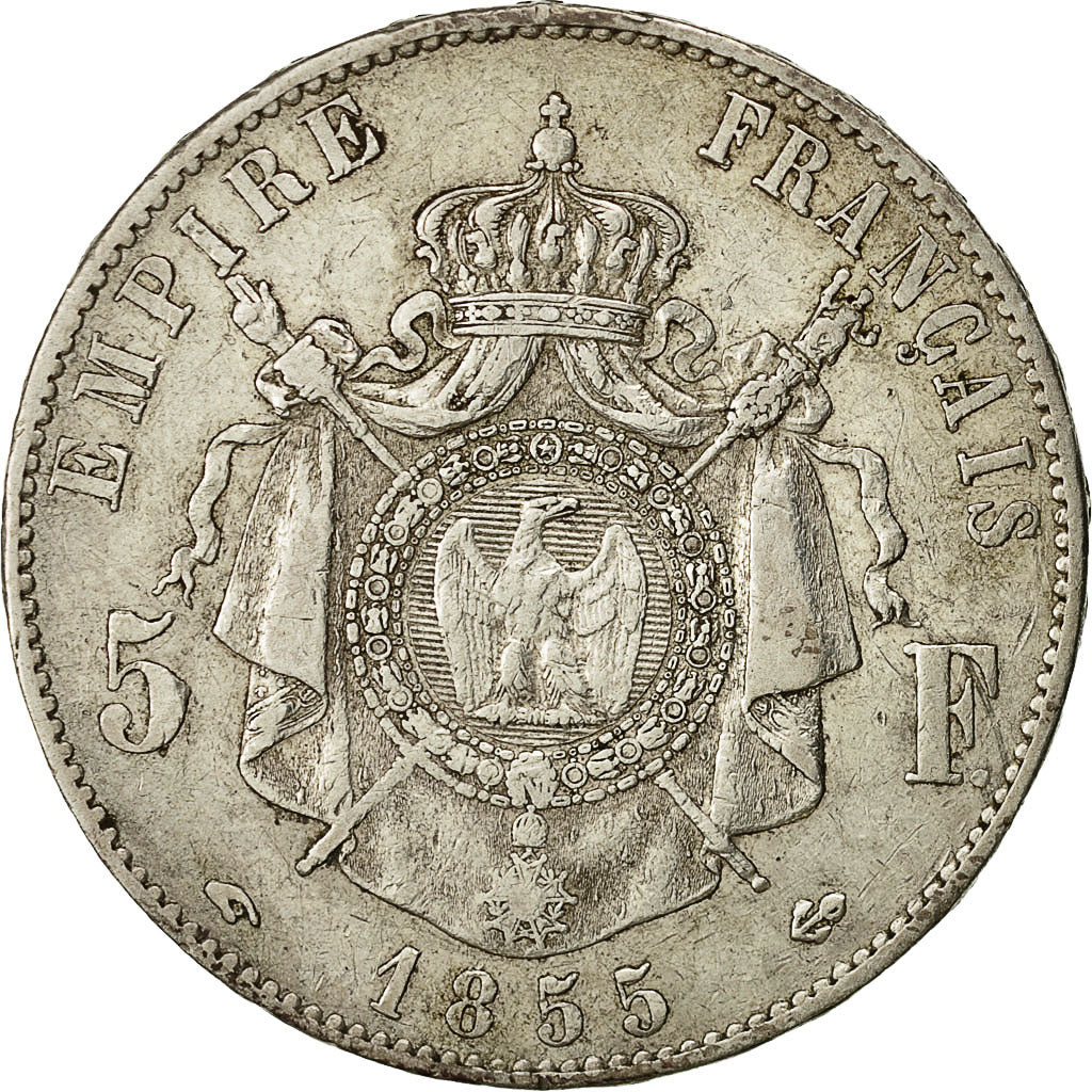 Münze, Frankreich, Napoleon III, Napoléon III, 5 Francs, 1855, Paris, S+