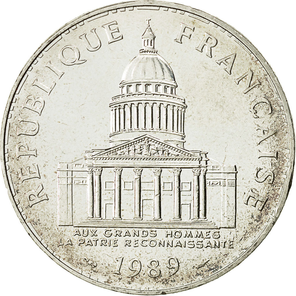 Moneda, Francia, Panthéon, 100 Francs, 1989, Paris, EBC, Plata, KM:951.1