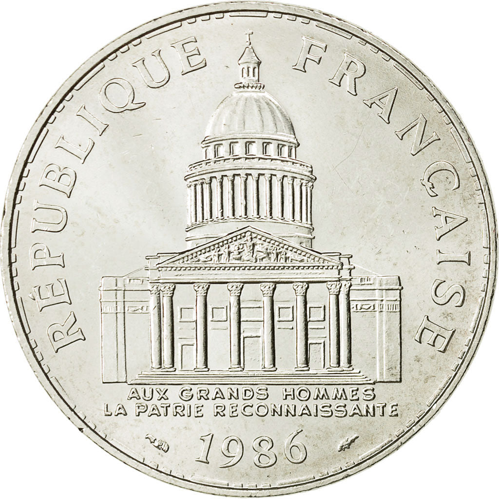 Munten, Frankrijk, Panthéon, 100 Francs, 1986, Paris, ZF+, Zilver, KM:951.1