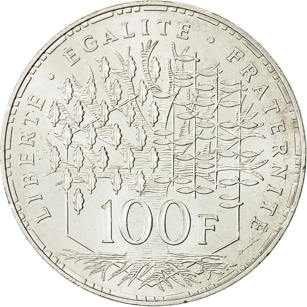 Munten, Frankrijk, Panthéon, 100 Francs, 1986, Paris, ZF+, Zilver, KM:951.1