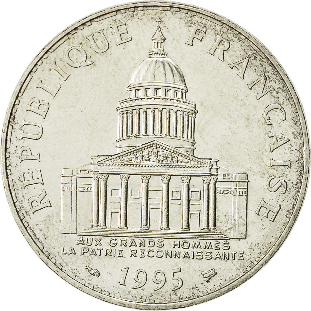 Moneta, Francja, Panthéon, 100 Francs, 1995, Paris, AU(50-53), Srebro