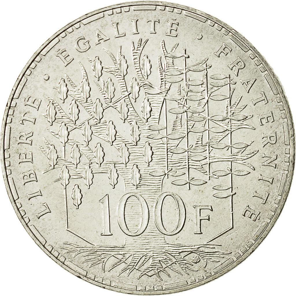 Moneta, Francja, Panthéon, 100 Francs, 1995, Paris, AU(50-53), Srebro