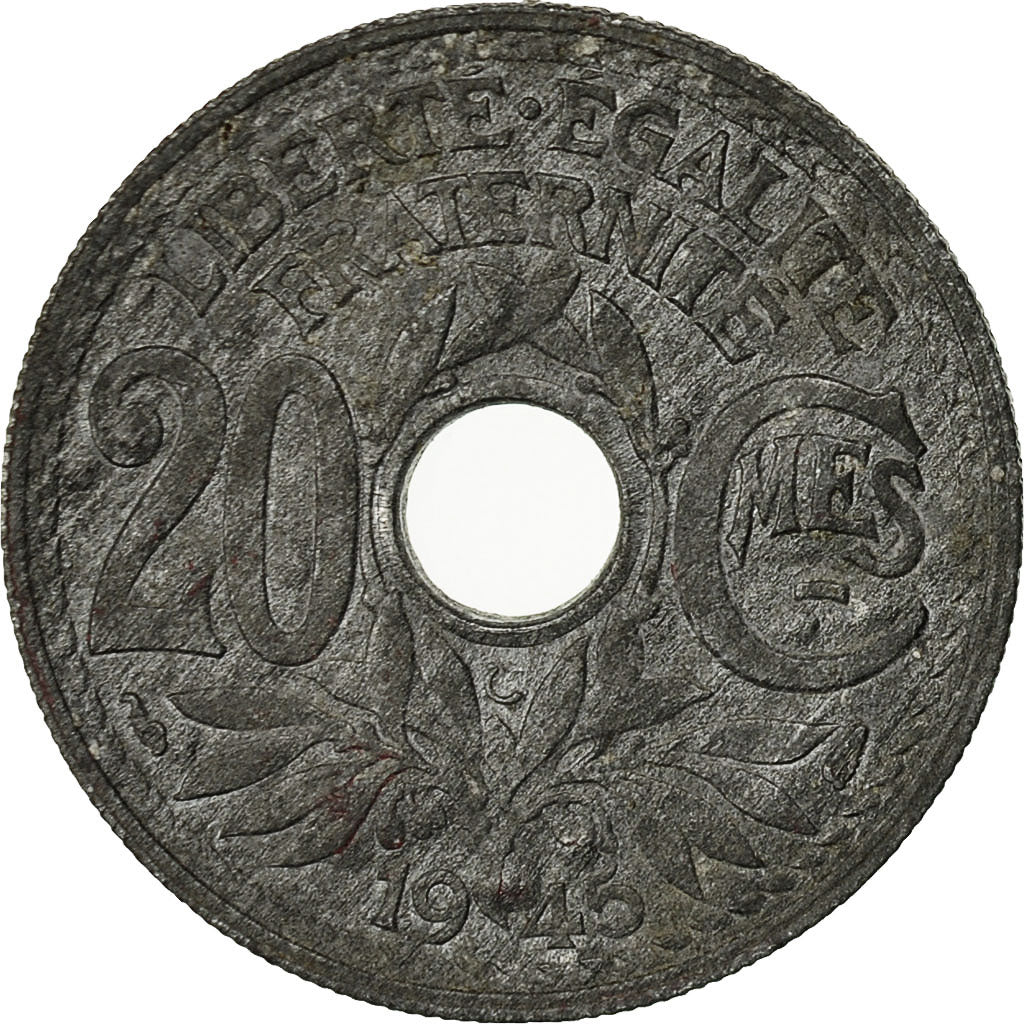 Monnaie, France, Lindauer, 20 Centimes, 1945, Castelsarrasin, TTB, Zinc