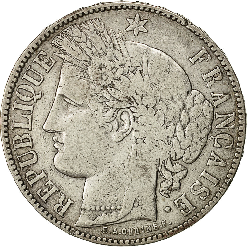 Monnaie, France, Cérès, 5 Francs, 1870, Bordeaux, TTB, Argent, Gadoury:742