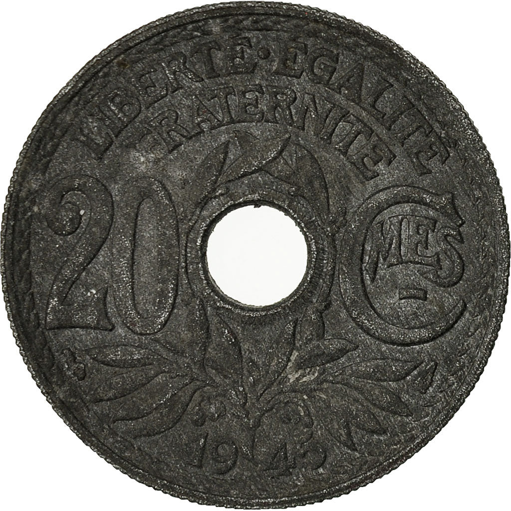 Moneda, Francia, Lindauer, 20 Centimes, 1945, Paris, EBC, Cinc, KM:907.1