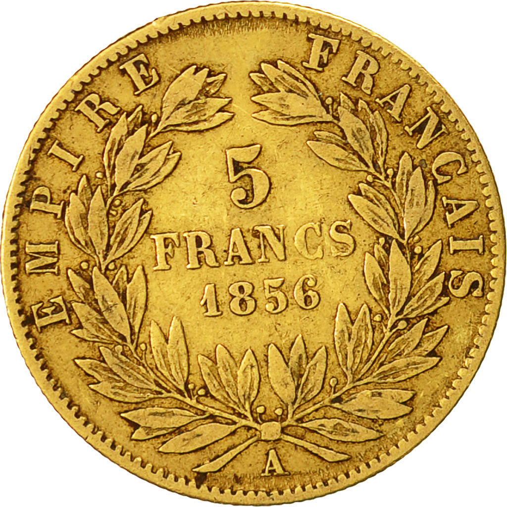 Coin, France, Napoleon III, Napoléon III, 5 Francs, 1856, Paris, VF(30-35)