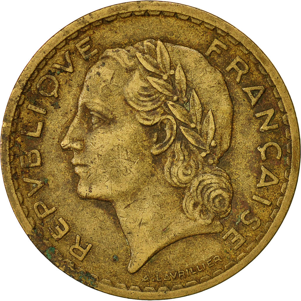 Coin, France, Lavrillier, 5 Francs, 1938, Paris, EF(40-45), Aluminum-Bronze