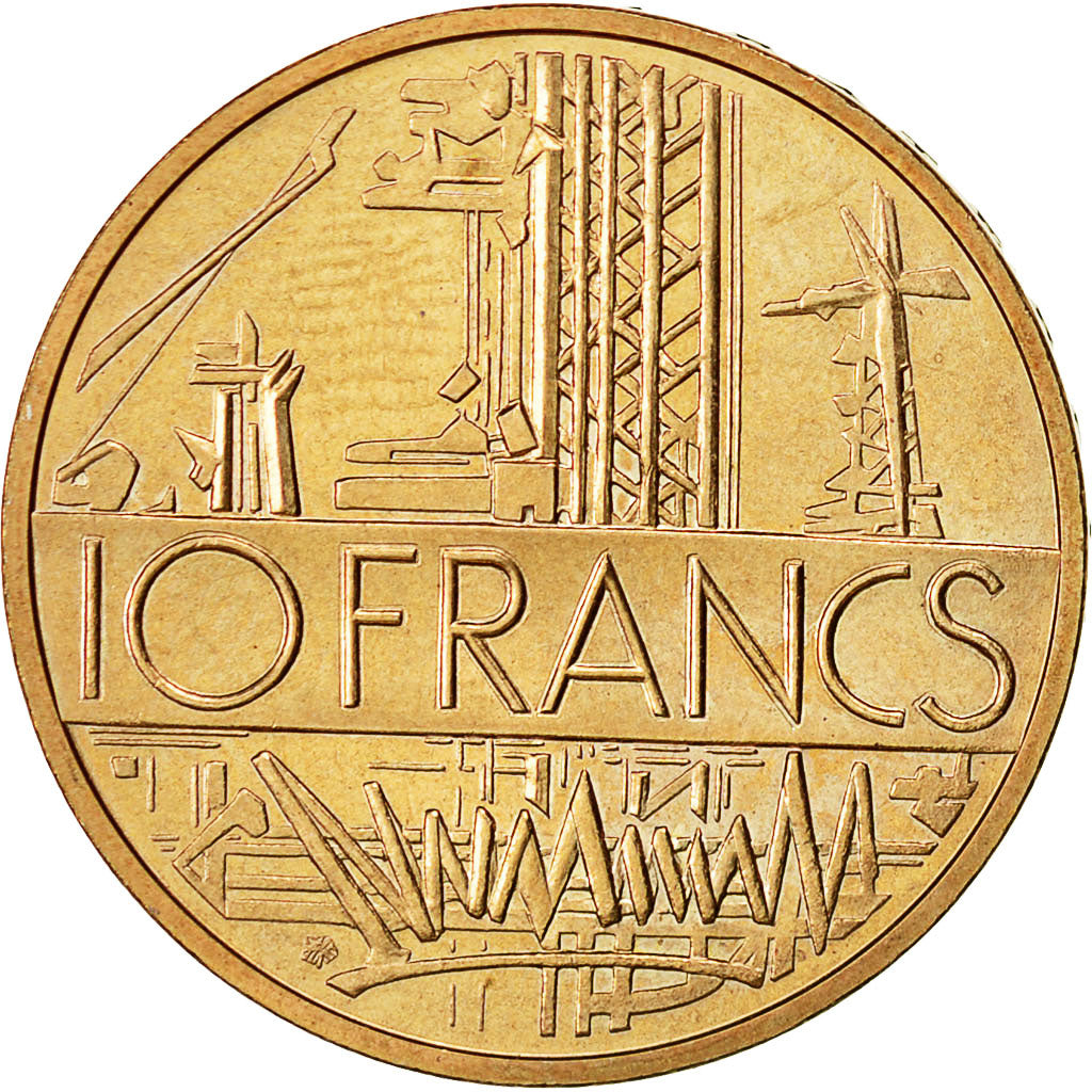 Moneta, Francja, Mathieu, 10 Francs, 1981, MS(63), Mosiądz niklowy, KM:940