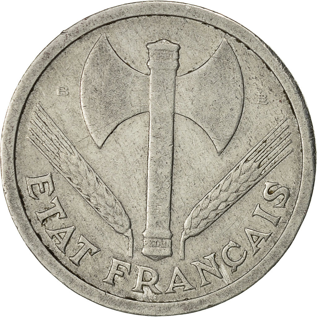 Münze, Frankreich, Bazor, 2 Francs, 1943, Beaumont - Le Roger, S+, Aluminium