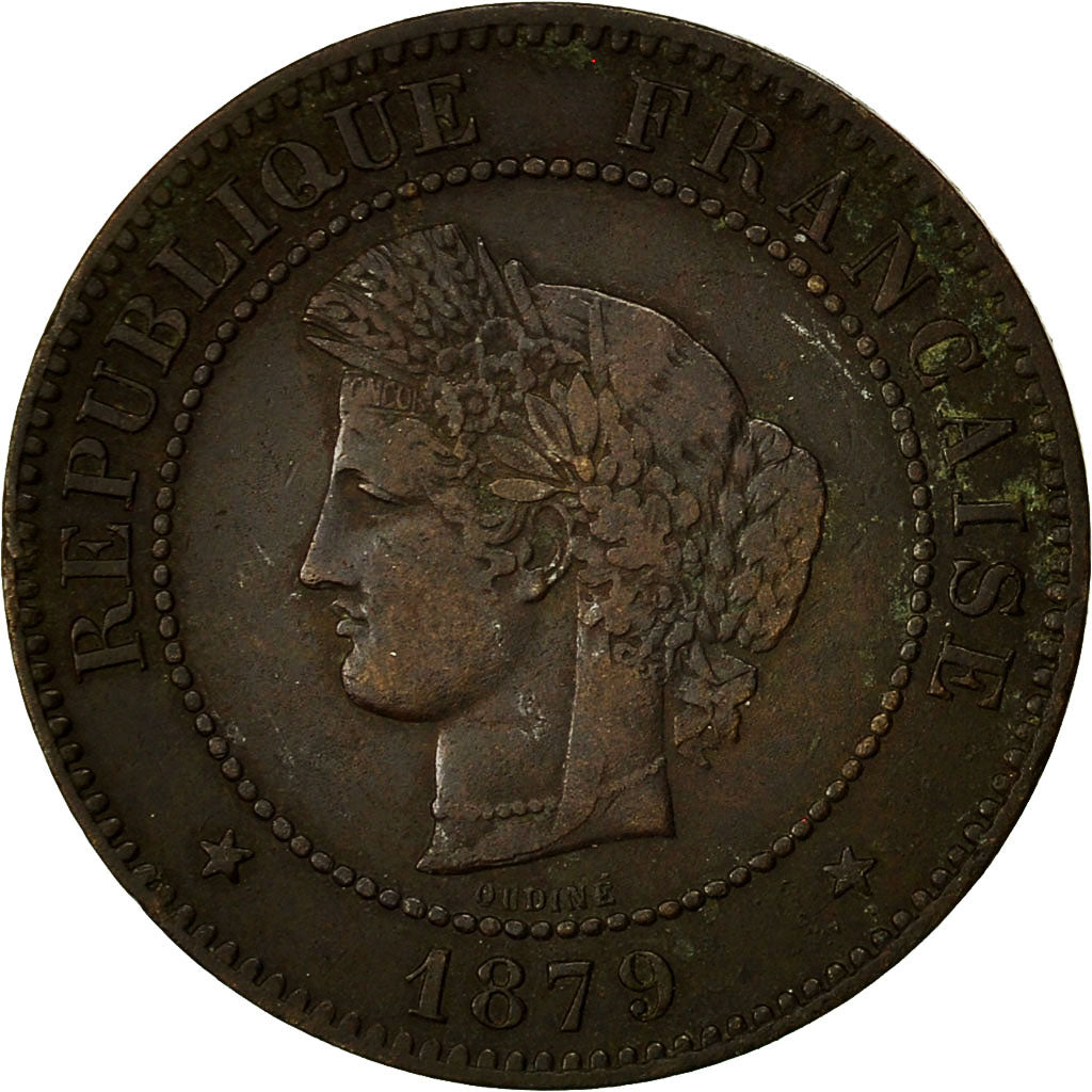 Monnaie, France, Cérès, 5 Centimes, 1879, Paris, TTB, Bronze, Gadoury:157a