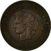 Monnaie, France, Cérès, 5 Centimes, 1879, Paris, TTB, Bronze, Gadoury:157a
