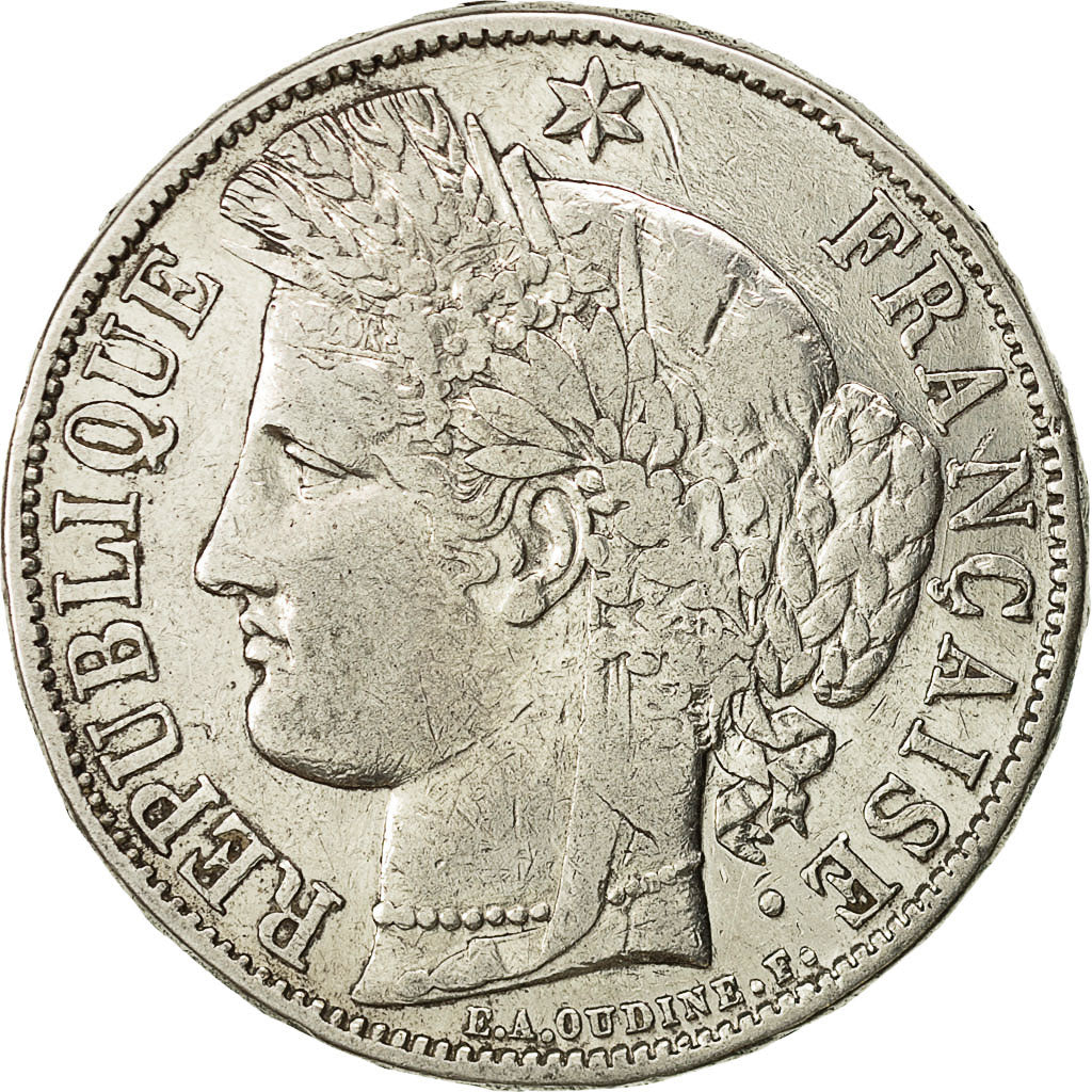Coin, France, Cérès, 5 Francs, 1870, Paris, VF(30-35), Silver, KM:818.1