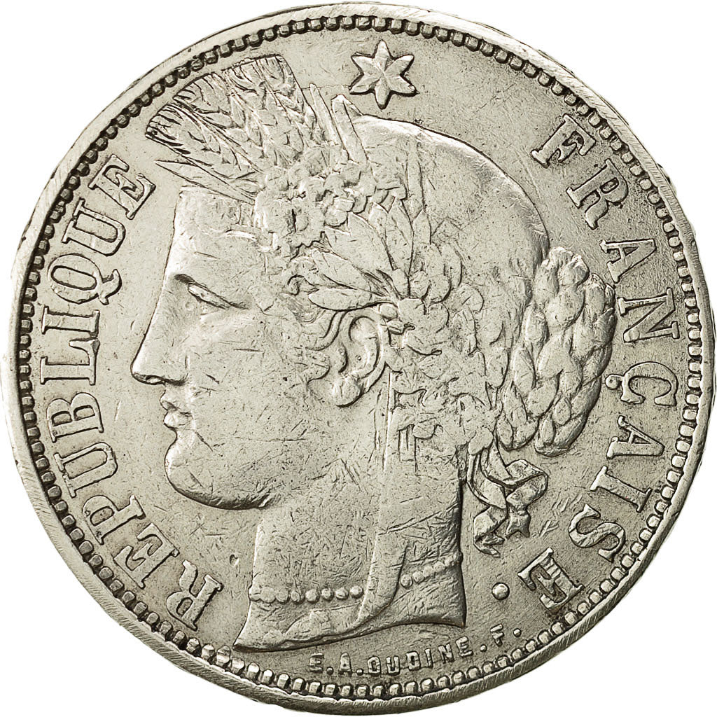 Coin, France, Cérès, 5 Francs, 1870, Bordeaux, VF(30-35), Silver, KM:818.2