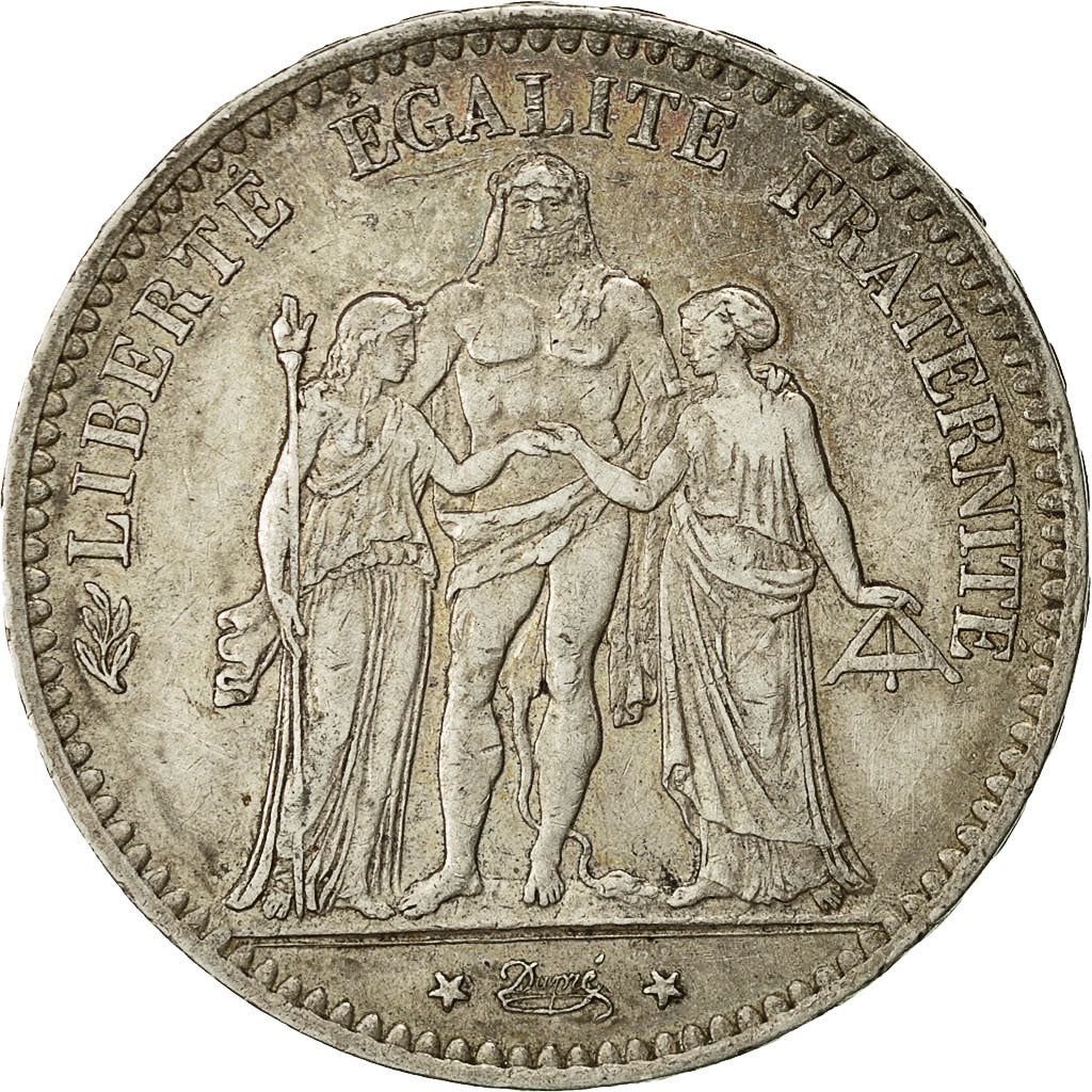 Coin, France, Hercule, 5 Francs, 1877, Paris, EF(40-45), Silver, KM:820.1