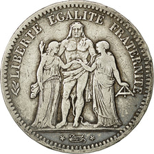 Moneta, Francia, Hercule, 5 Francs, 1849, Paris, MB+, Argento, KM:756.1