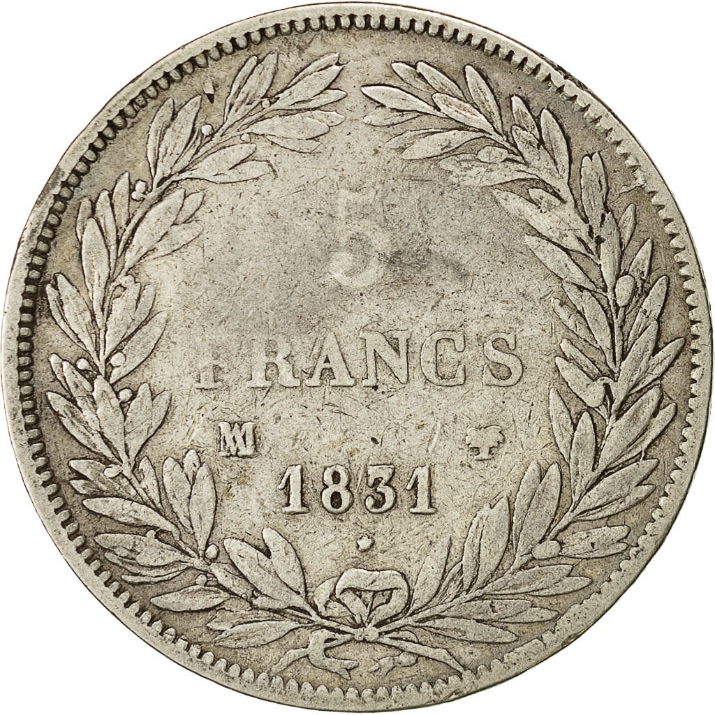 Coin, France, Louis-Philippe, 5 Francs, 1831, Marseille, VF(30-35), Silver