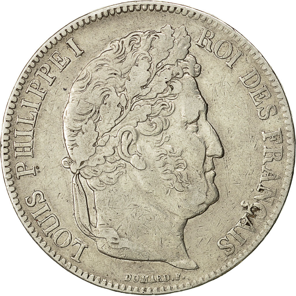 Münze, Frankreich, Louis-Philippe, 5 Francs, 1843, Rouen, S+, Silber, KM:749.2