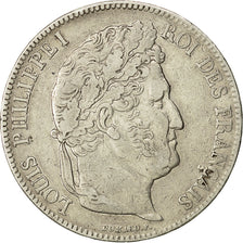 Münze, Frankreich, Louis-Philippe, 5 Francs, 1843, Rouen, S+, Silber, KM:749.2