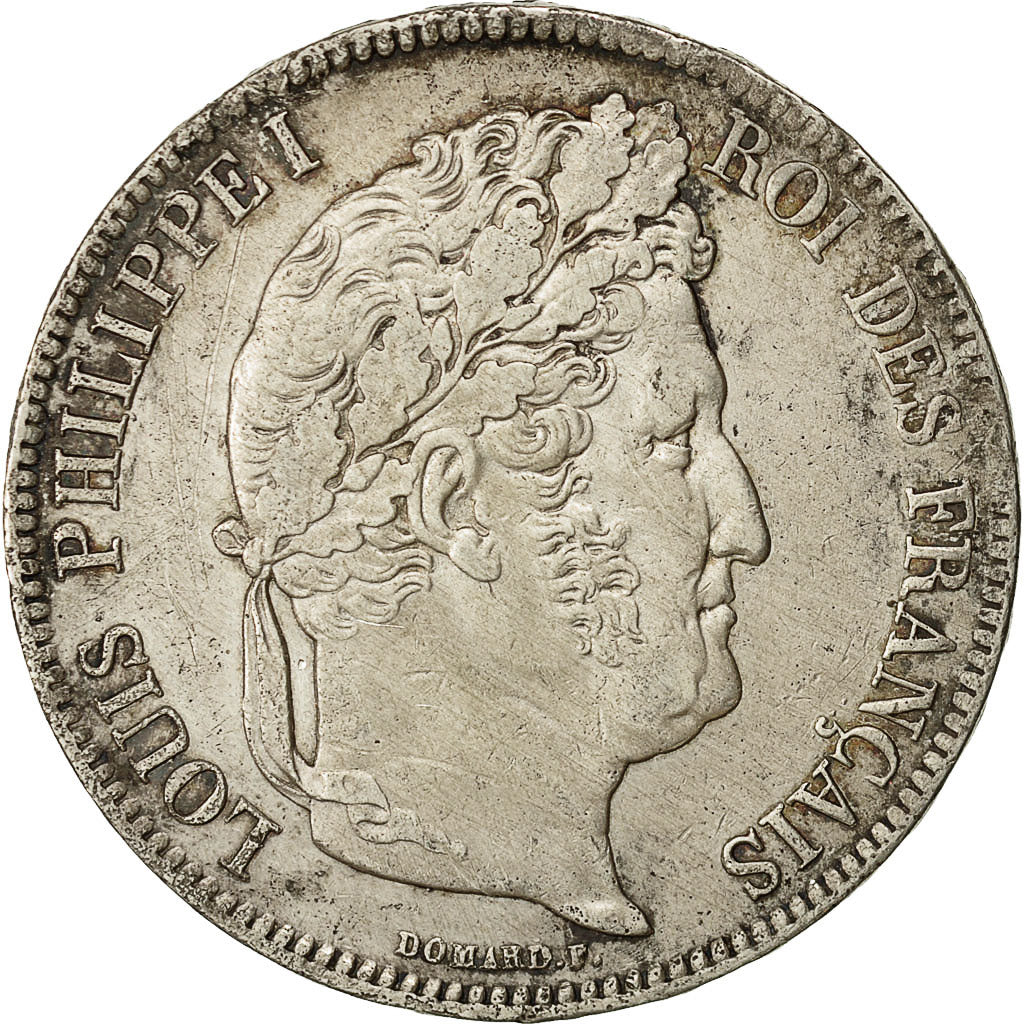 Coin, France, Louis-Philippe, 5 Francs, 1837, Marseille, EF(40-45), Silver