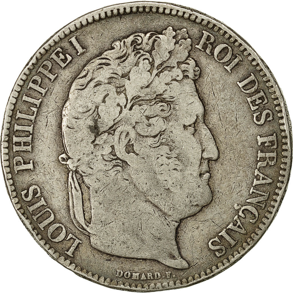 Coin, France, Louis-Philippe, 5 Francs, 1833, Nantes, VF(20-25), Silver