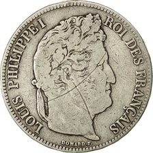 Moneda, Francia, Louis-Philippe, 5 Francs, 1835, La Rochelle, BC, Plata