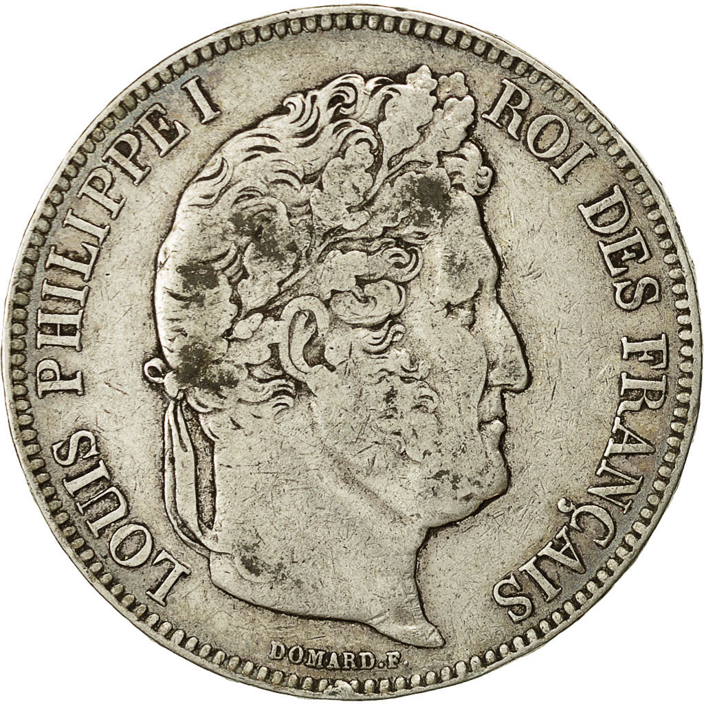 Coin, France, Louis-Philippe, 5 Francs, 1843, Lille, VF(30-35), Silver