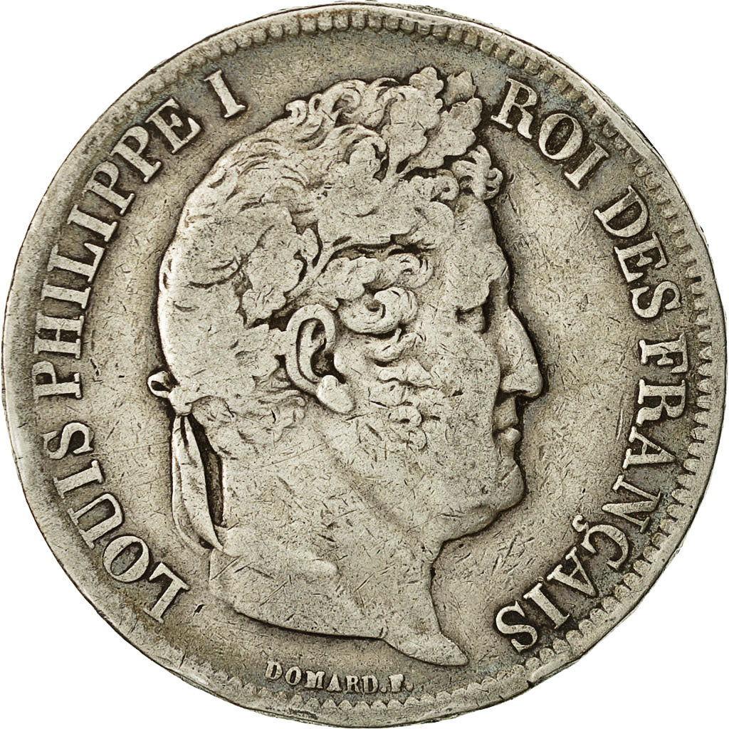 Coin, France, Louis-Philippe, 5 Francs, 1831, Strasbourg, VF(30-35), Silver