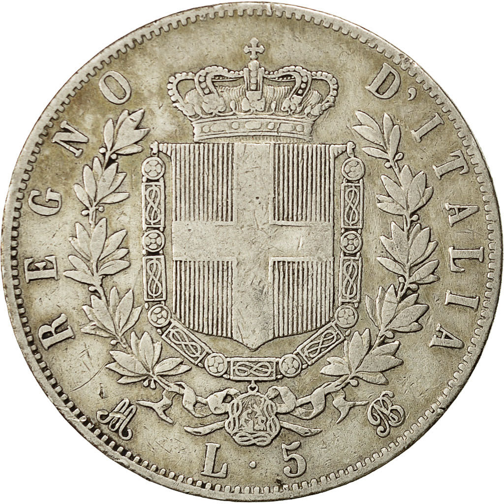 Munten, Italië, Vittorio Emanuele II, 5 Lire, 1869, Milan, ZF, Zilver, KM:8.3