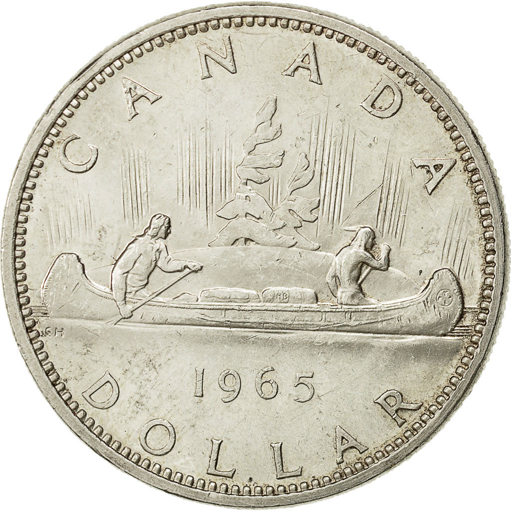 Moneta, Canada, Elizabeth II, Dollar, 1965, Royal Canadian Mint, Ottawa, MB+