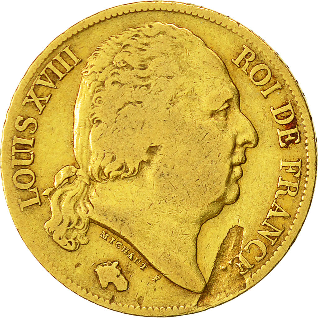 Münze, Frankreich, Louis XVIII, Louis XVIII, 20 Francs, 1818, Lille, S+, Gold