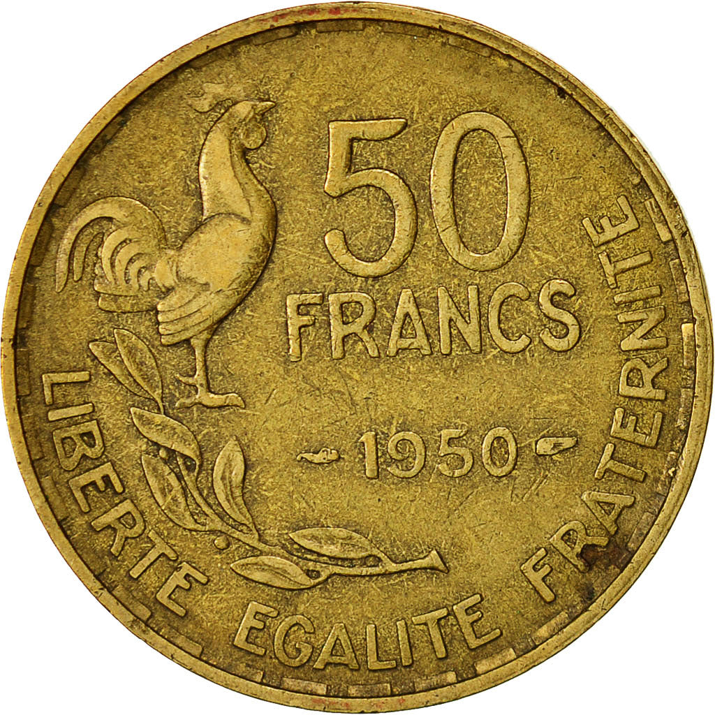 Moneta, Francia, Guiraud, 50 Francs, 1950, Paris, BB+, Alluminio-bronzo