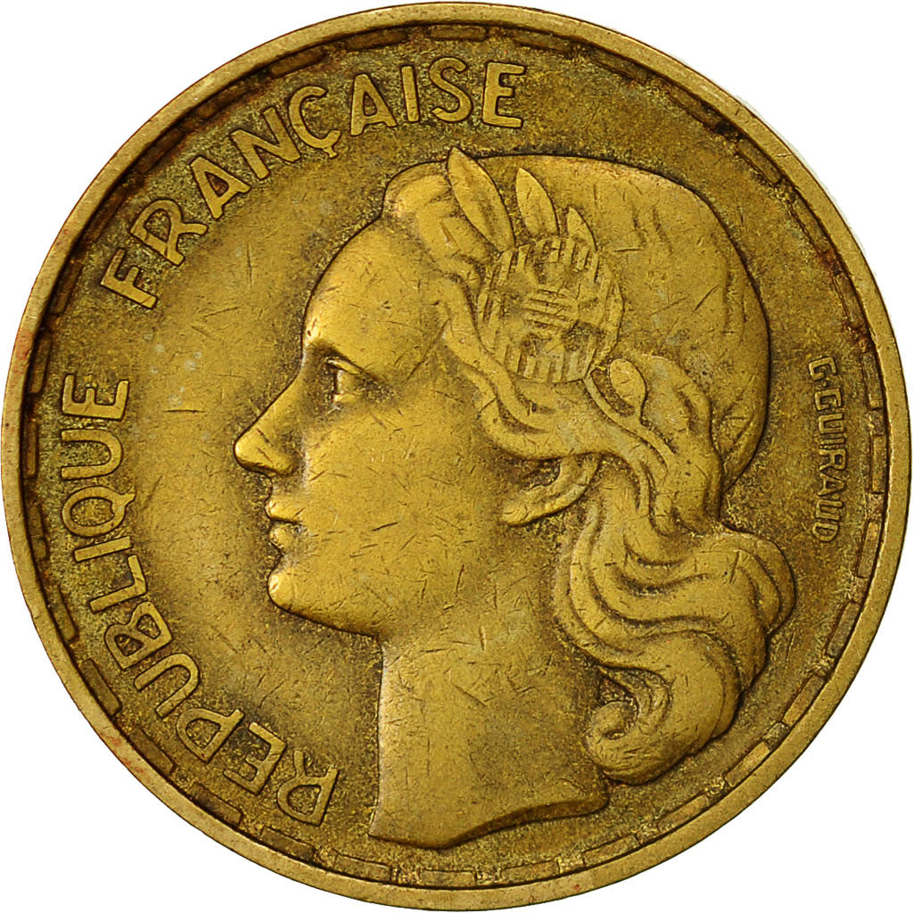 Moneta, Francia, Guiraud, 50 Francs, 1954, Paris, BB, Alluminio-bronzo