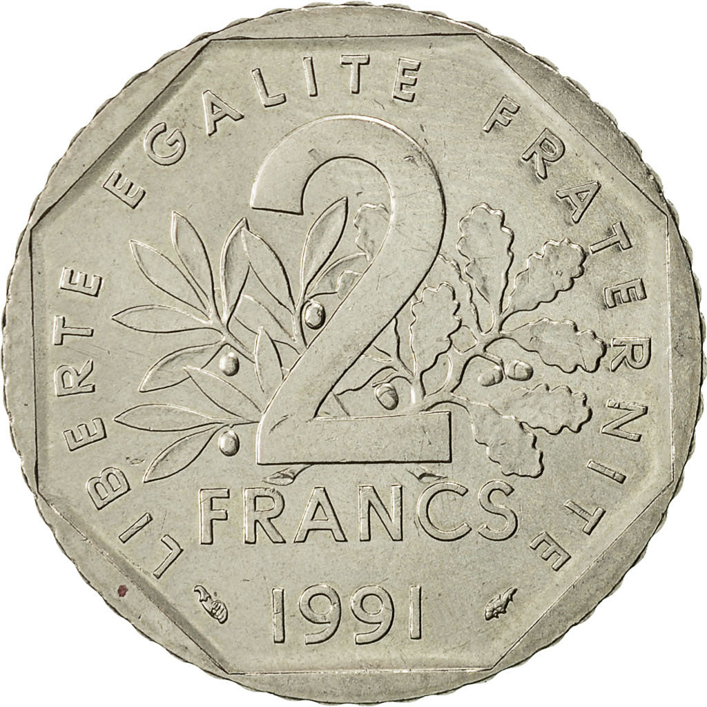 Monnaie, France, Semeuse, 2 Francs, 1991, Paris, FDC, Nickel, Gadoury:547