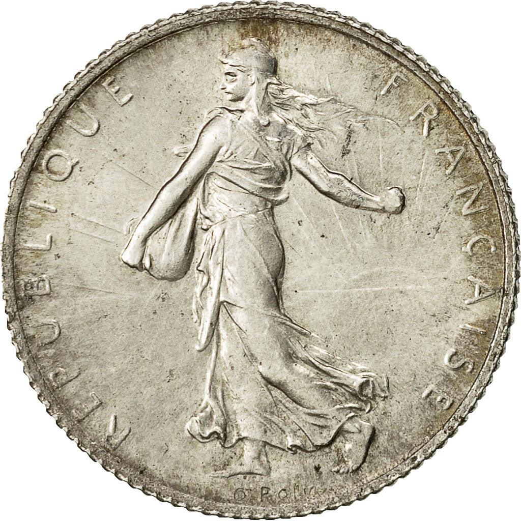 Coin, France, Semeuse, Franc, 1914, Castelsarrasin, MS(63), Silver, KM:844.2