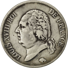 Coin, France, Louis XVIII, 5 Francs, 1823, Lyons, AU(50-53), Silver, KM:711.4