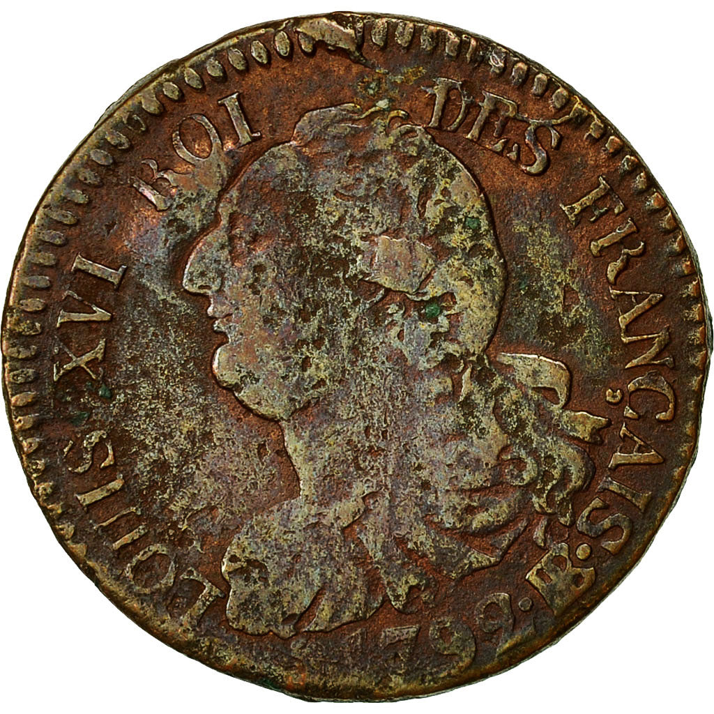 Moneta, Francia, 6 deniers français, 6 Deniers, 1792, Strasbourg, B+, Bronzo