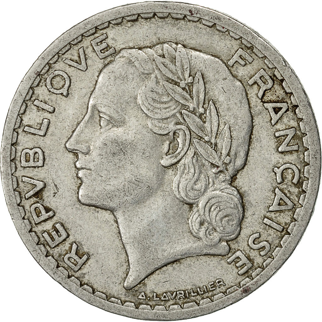 Moneda, Francia, Lavrillier, 5 Francs, 1946, Castelsarrasin, MBC, Aluminio
