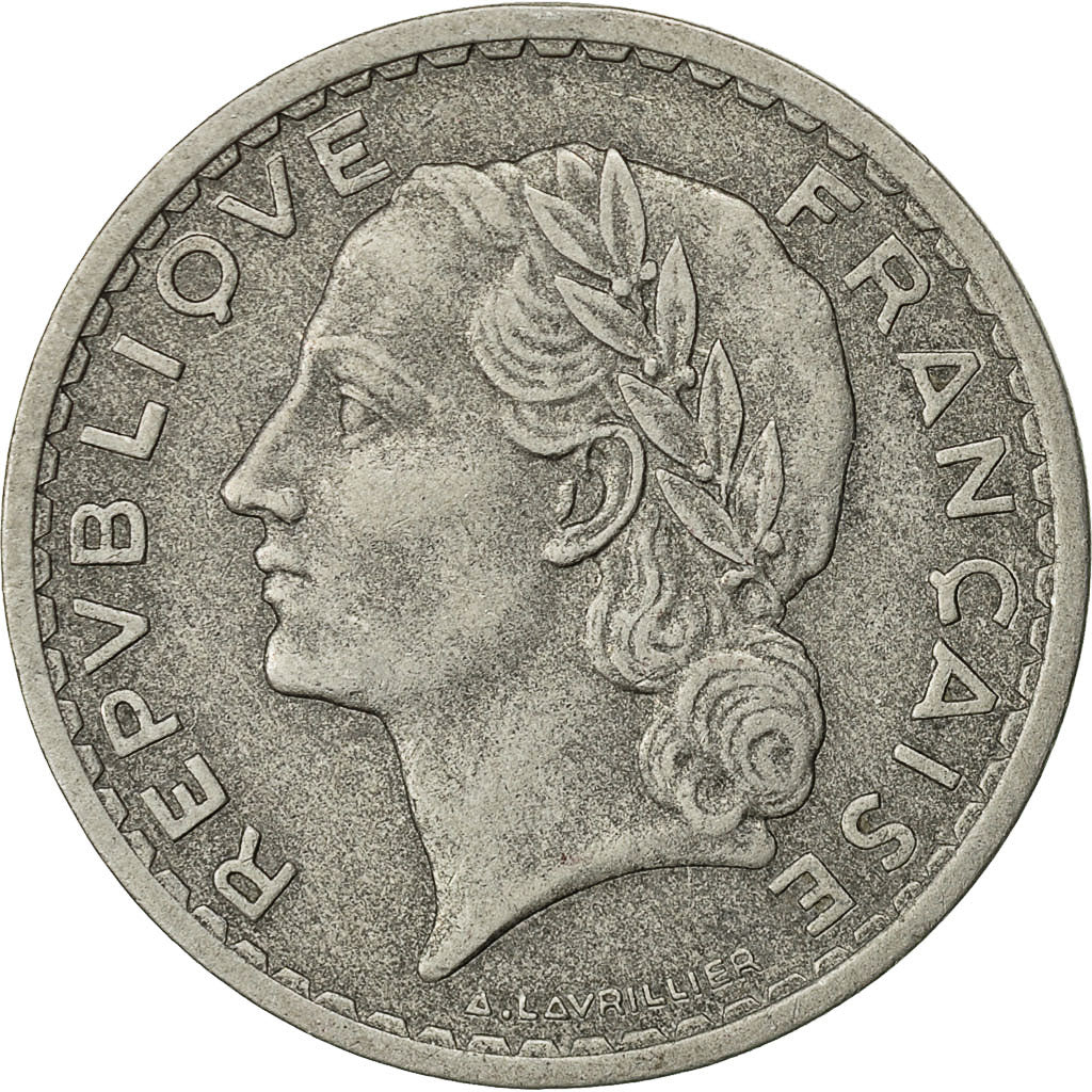 Coin, France, Lavrillier, 5 Francs, 1952, Paris, AU(50-53), Aluminum, KM:888b.1