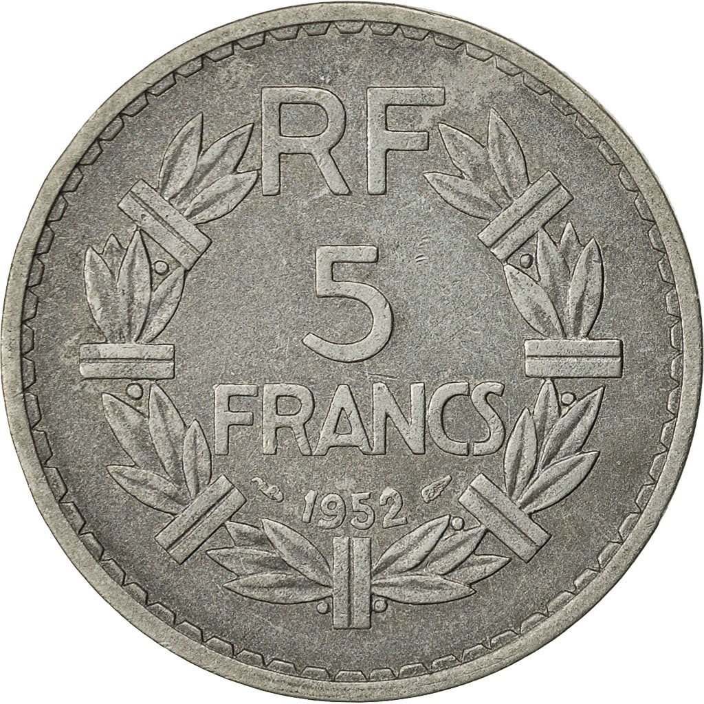 Coin, France, Lavrillier, 5 Francs, 1952, Paris, AU(50-53), Aluminum, KM:888b.1