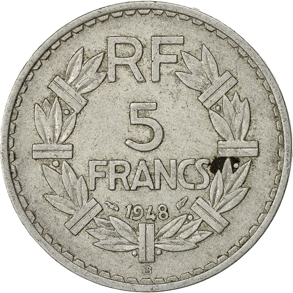 Coin, France, Lavrillier, 5 Francs, 1948, Beaumont - Le Roger, EF(40-45)
