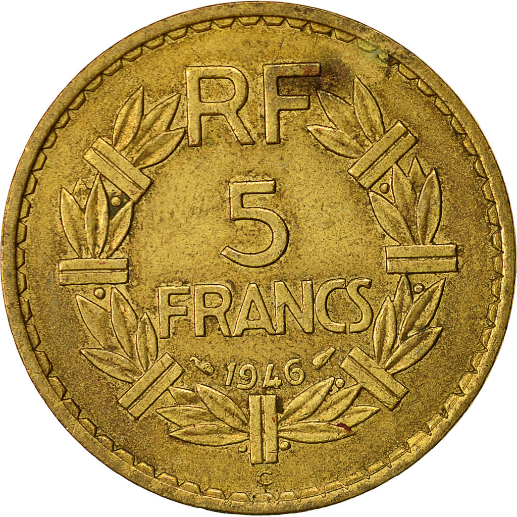 Coin, France, Lavrillier, 5 Francs, 1946, Castelsarrasin, EF(40-45)
