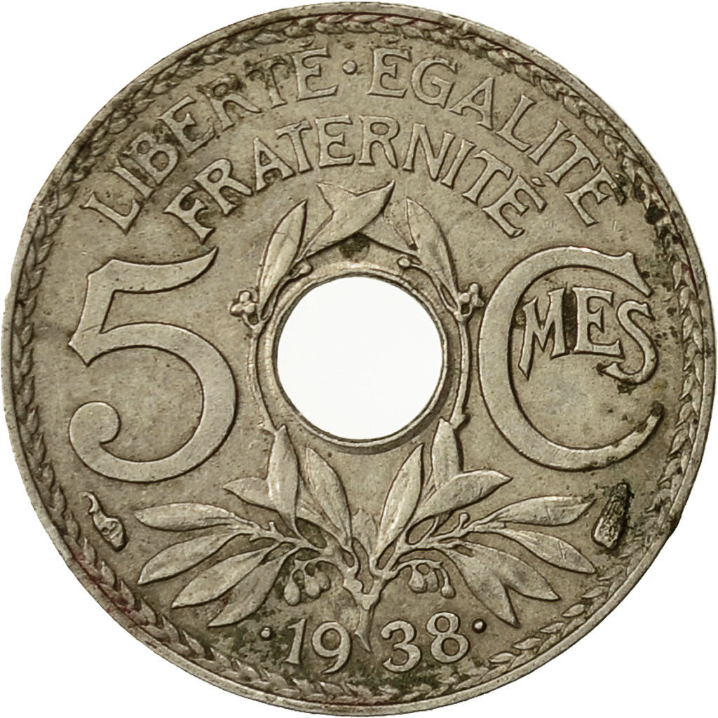 Monnaie, France, Lindauer, 5 Centimes, 1938, étoile, TTB+, Nickel-Bronze