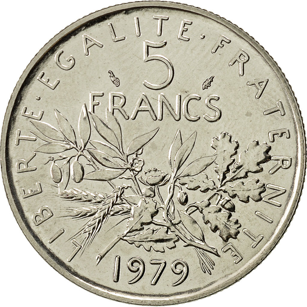 Coin, France, Semeuse, 5 Francs, 1979, Paris, AU(55-58), Nickel Clad