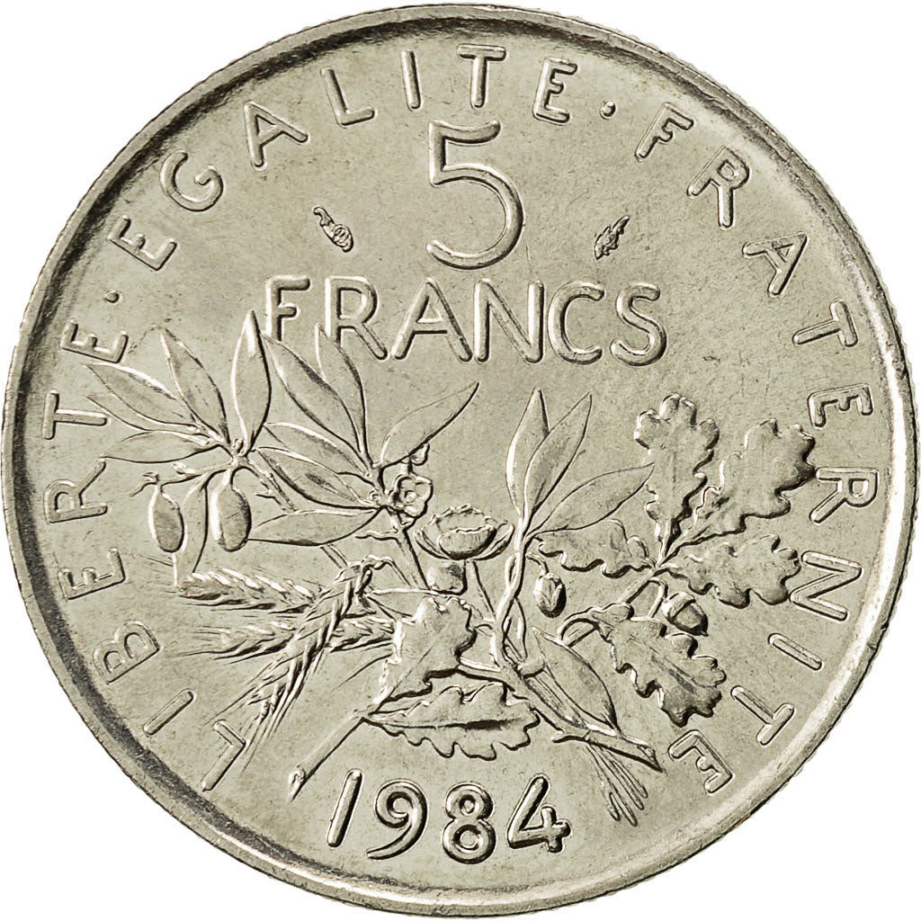 Coin, France, Semeuse, 5 Francs, 1984, Paris, AU(55-58), Nickel Clad